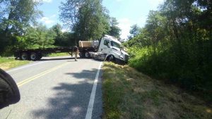 Semi Getting Ready for Towing Company to Help Out