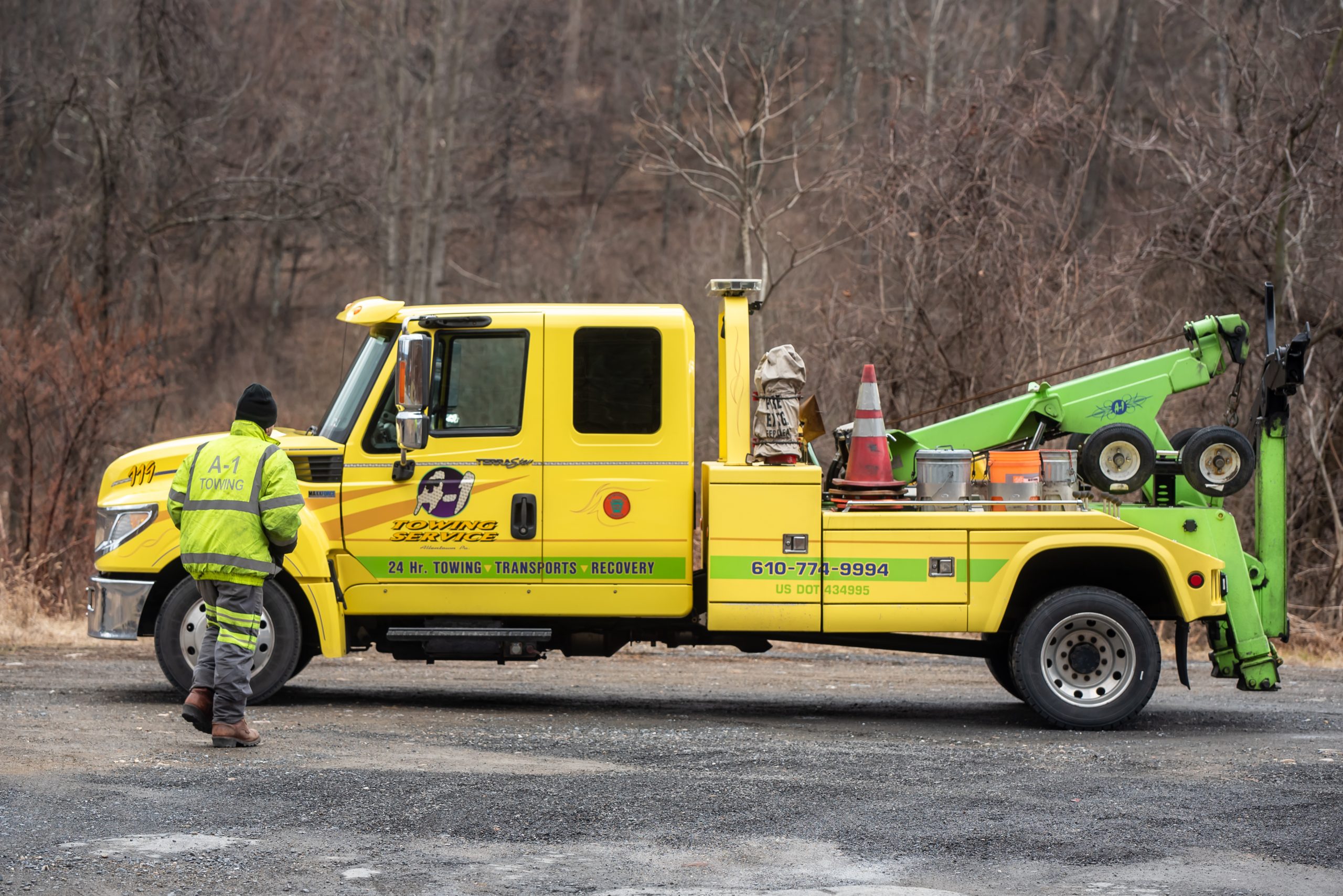 A1 yellow truck parked at A1 Slatington location